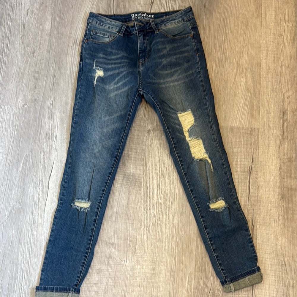 Blue Distressed Women's Jeans